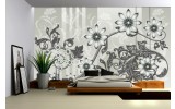 Fotobehang Vlies | Bloemen | Grijs | 254x184cm