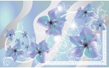Fotobehang Vlies | Bloemen | Grijs, Blauw | 254x184cm