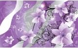 Fotobehang Vlies | Bloemen | Paars, Grijs | 254x184cm