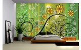 Fotobehang Vlies | Bloemen | Groen, Geel | 254x184cm