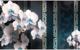 Fotobehang Vlies | Bloemen, Orchideeën | Turquoise | 254x184cm