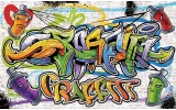 Fotobehang Graffiti, Street art | Geel | 208x146cm