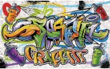 Fotobehang Vlies | Graffiti, Street art | Geel | 254x184cm