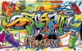 Fotobehang Papier Graffiti, Street art | Groen | 254x184cm