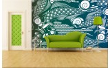Fotobehang Vlies | Abstract | Groen, Blauw | 254x184cm