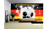 Fotobehang Voetbal | Geel, Zwart | 312x219cm