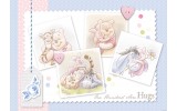 Fotobehang Papier Disney, Winnie De Poeh | Blauw, Roze | 368x254cm
