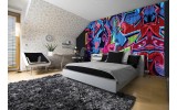 Fotobehang Vlies | Graffiti | Blauw, Rood | 254x184cm