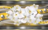 Fotobehang Vlies | Bloemen, Orchideeën | Zilver | 254x184cm