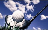 Fotobehang Golf | Blauw, Wit | 208x146cm