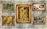 Fotobehang Vlies | Hout, Schilderijen | Geel | 254x184cm