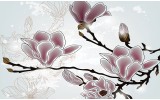 Fotobehang Vlies | Bloemen, Magnolia | Grijs | 254x184cm