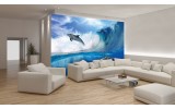 Fotobehang Vlies | Dolfijnen | Blauw | 254x184cm