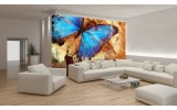 Fotobehang Vlies | Vlinder, Abstract | Blauw | 254x184cm
