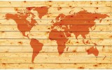 Fotobehang Wereldkaart | Oranje | 208x146cm