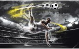 Fotobehang Voetbal | Grijs, Geel | 104x70,5cm