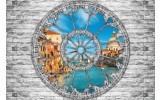Fotobehang Vlies | Muur, Venetië | Grijs | 254x184cm