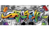 Fotobehang Graffiti | Grijs, Geel | 250x104cm