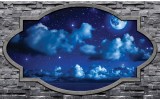 Fotobehang Vlies | Muur, Nacht | Blauw | 254x184cm