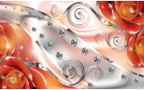 Fotobehang Vlies | Design, Rozen | Zilver, Oranje | 254x184cm
