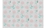 Fotobehang Vlies | Vlinder, Rozen | Roze, Turquoise | 254x184cm