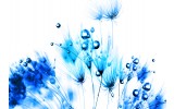 Fotobehang Vlies | Bloemen | Wit, Blauw | 254x184cm