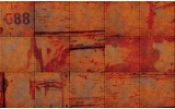 Fotobehang Vlies | Industrieel, Metaallook | Oranje | 254x184cm