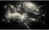 Fotobehang Vlies | Planeten | Zwart, Grijs | 254x184cm