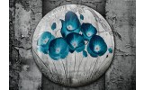 Fotobehang Vlies | Bloemen, Klaproos | Turquoise | 254x184cm