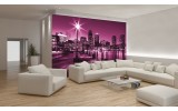 Fotobehang Vlies | Skyline | Roze, Paars | 254x184cm