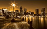 Fotobehang Vlies | Skyline | Geel, Bruin | 254x184cm