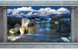 Fotobehang Vlies | Waterval, Natuur | Blauw | 254x184cm
