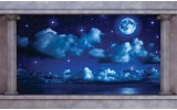 Fotobehang Vlies | Nacht, Maan | Blauw | 254x184cm