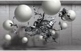 Fotobehang Vlies | Abstract, 3D | Zilver | 254x184cm