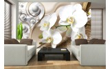 Fotobehang Vlies | Orchidee, Bloemen | Zilver, Goud | 254x184cm