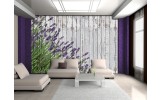Fotobehang Vlies | Hout, Lavendel | Grijs | 254x184cm