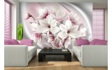 Fotobehang Vlies | Magnolia, Bloemen | Roze | 254x184cm