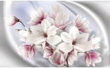 Fotobehang Vlies | Magnolia, Bloemen | Zilver | 254x184cm