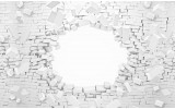 Fotobehang Vlies | Muur, 3D | Wit | 254x184cm