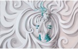 Fotobehang Vlies | 3D, Modern | Turquoise | 254x184cm