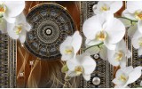 Fotobehang Vlies | Klassiek, Orchidee | Bruin | 254x184cm