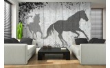 Fotobehang Vlies | Paarden, Modern | Grijs | 254x184cm