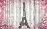 Fotobehang Vlies | Hout, Parijs | Roze | 254x184cm