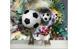 Fotobehang Vlies | Voetbal | Turquoise, Geel | 254x184cm