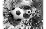 Fotobehang Voetbal | Zwart, Wit | 312x219cm