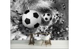 Fotobehang Vlies | Voetbal | Zwart, Wit | 254x184cm