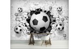Fotobehang Papier Voetbal | Zwart, Wit | 254x184cm