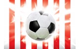 Fotobehang Vlies | Voetbal | Rood, Wit | 254x184cm