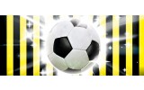 Fotobehang Voetbal | Zwart, Geel | 250x104cm
