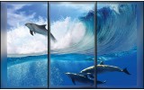 Fotobehang Vlies | Dolfijnen | Blauw | 254x184cm